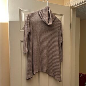 Sonoma Women's Ribbed Cowl Neck Sweater - Taupe